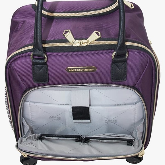 Like new Aimee kestenberg Florence 16” Twill 4-Wheel Underseat carry on - Picture 9 of 16